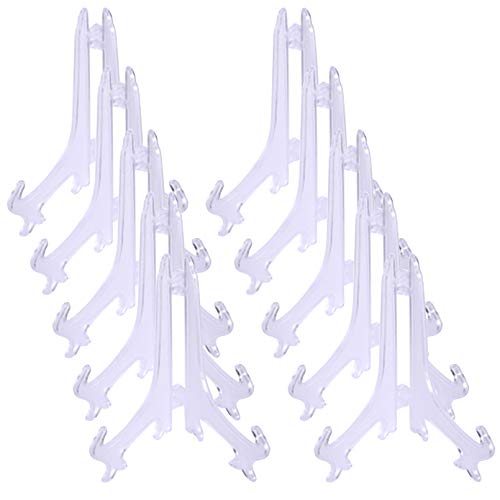 Plattenständer， Staffeleien oder Tellerhalter aus Kunststoff for Präsentieren von Bildern anderen Gegenständen bei Hochzeiten, Hausansprachen, Geburtstagen, Feiern, Tellerständern(Transparent,8inch) von YKMYXZ