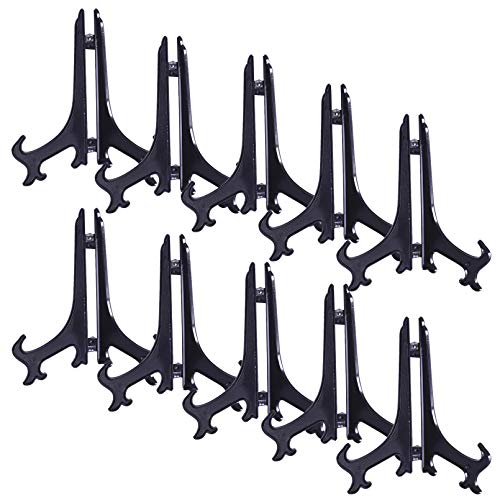 Plattenständer， Staffeleien oder Tellerhalter aus Kunststoff for Präsentieren von Bildern anderen Gegenständen bei Hochzeiten, Hausansprachen, Geburtstagen, Feiern, Tellerständern(Black,6inch) von YKMYXZ