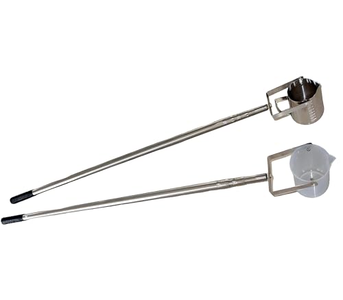 Probenahmestange Teleskop-Wasserprobennehmer-Schöpflöffel aus Edelstahl, Pendelbecher, Probennehmer-Schöpfkelle, 1000 ml, Wasserprobenstange, Probennehmerstange(Metallic,1.11 3.0m) von YKMYXZ