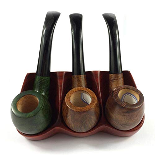 Rauchpfeifenhalter, Zigarrenhalter-Gestell, Tabakpfeifenständer aus Holz, exquisite Verarbeitung, Palisanderholz, sitzender Scoop-Pfeifenhalter for 3 Pfeifen von YKMYXZ