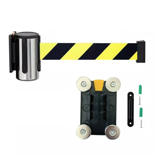 Seilabsperrung, 2/3/5M Magnetische Wandhalterung, Wandmontage mit Stahlgehäuse for Lebensmittelgeschäft, Einzelhandel, Stadion, Schule(3M/9.8FT) von YKMYXZ