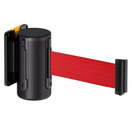 Seilabsperrung, Barriere – Festmontage Abnehmbare Rückwand Mit 2 m/3 m/5 m rotem Nylongurt und integriertem Pufferreduzierer(A,3M/9.8FT) von YKMYXZ