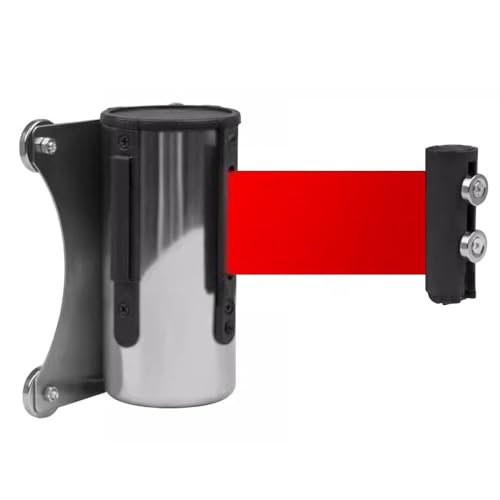 Seilabsperrung, Magnetische, einziehbare Wandbarriere, Crowd Control-Wandbarriere mit Stahlgehäuse, 2/3/5 m, rotes Blet for Sicherheitswarteschlangenlösung(A,3M/9.8FT) von YKMYXZ