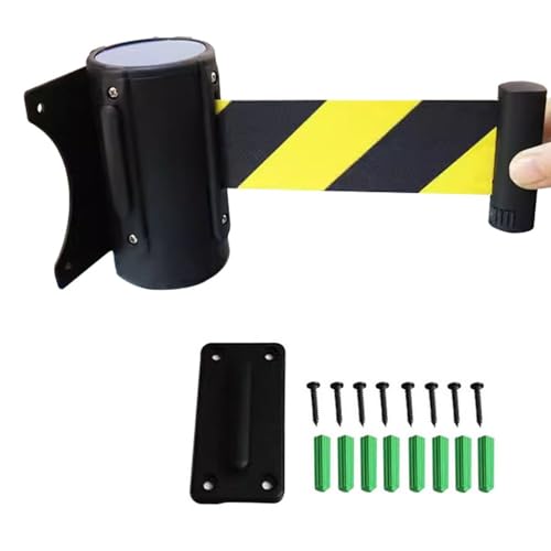 Seilabsperrung, Wandhalterung, 2 m, mit schwarzem Gehäuse for Einzelhandelsgeschäfte, Flughäfen, Banken, Schulen(C) von YKMYXZ