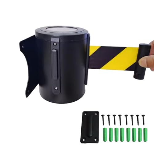 Seilabsperrung, Warteschlangen-Seil-Absperrgurt, Wandmontage, Warteschlangen-Mengenkontroll-Wandabsperrung, 10 m/32 ft Gurt for Einzelhandelsgeschäfte, Flughäfen, Banken, Schulen(A) von YKMYXZ