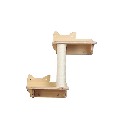 Set mit Wandregalen und Sitzstangen for Katzen, Katzennest aus Massivholz, wandmontierte Katzen-Raumkapsel, Wandhängematten-Sprungplattform(C5) von YKMYXZ