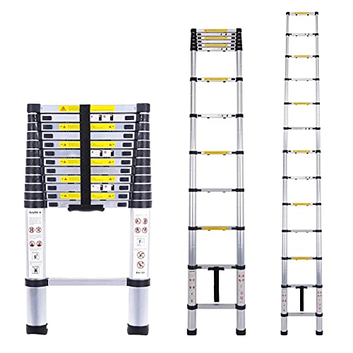 Stufenleitern， Ausziehbare Mehrzweckleiter, Aluminium-Teleskopleiter for Wohnmobile, 8 m/7 m/6,2 m/5 m/4 m/3, m/2,6 m hoch, Verlängerung(2m/6.6ft) von YKMYXZ