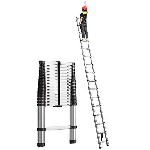 Stufenleitern， Ausziehbare Mehrzweckleiter, Schwarze Teleskopleiter, 8 m, 7, 6, 5, 4, 2, Aluminium-Teleskopleiter(6.7m/22ft) von YKMYXZ