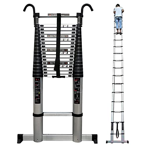 Stufenleitern， Mehrzweck-Ausziehleiter, Aluminium-Teleskopleiter mit Haken, 8 m/7 m/6 m/5 m/4 m/3 m/2 m/1 m(7.1m/23ft) von YKMYXZ