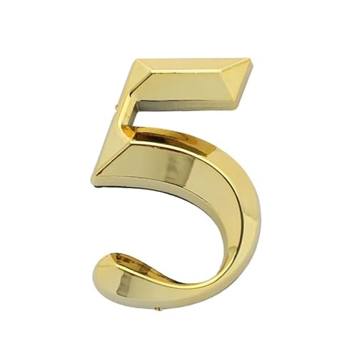 Tornummern, 0-9 Hausnummernaufkleber, 3D, goldfarben, selbstklebend, Türschild, Nummer, Apartment, Hotel, Bürotür, Adresse, Straßenaufkleber, Schild(5) von YKMYXZ