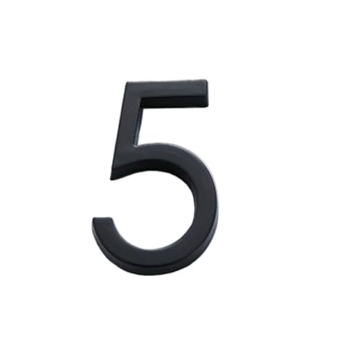 Tornummern, 1 Stück 100 mm 3,9 Zoll Moderne Türnummer Schwarz Selbstklebender Briefkastenaufkleber, Außenadressnummer Wohnung Büro Hotelzimmer(5) von YKMYXZ