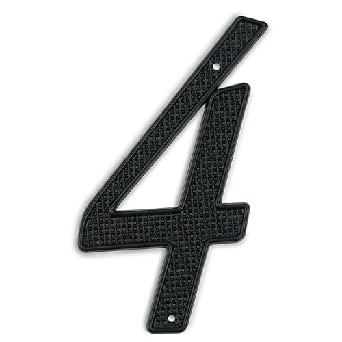 Tornummern, 1 Stück 101 mm Metall-Hausnummer, 10,2 cm, schwarze Zahlen aus Aluminiumlegierung, Türnummer, Briefkasten-Adressschild, Außenhausnummer #0–9(4) von YKMYXZ