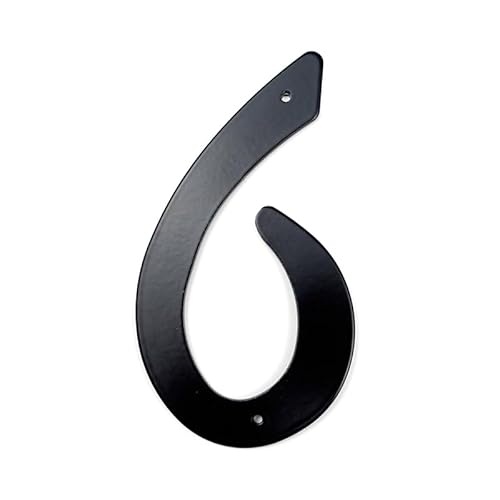 Tornummern, 1 Stück 101 mm Metall-Hausnummer, 10,2 cm, schwarze Zahlen aus Aluminiumlegierung, Türnummer, Briefkasten-Adressschild, Außenhausnummer #0–9(6) von YKMYXZ