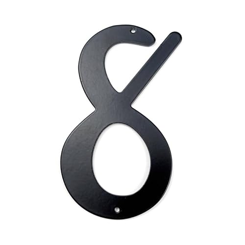 Tornummern, 1 Stück 101 mm Metall-Hausnummer, 10,2 cm, schwarze Zahlen aus Aluminiumlegierung, Türnummer, Briefkasten-Adressschild, Außenhausnummer #0–9(8) von YKMYXZ