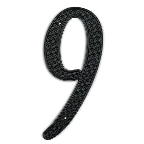 Tornummern, 1 Stück 101 mm Metall-Hausnummer, 10,2 cm, schwarze Zahlen aus Aluminiumlegierung, Türnummer, Briefkasten-Adressschild, Außenhausnummer #0–9(9) von YKMYXZ