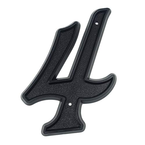 Tornummern, 1 Stück 139 mm große Hausnummer 5, Zoll schwarze ABS-Kunststoffnummern Türnummer Mailbox Adressschild Außenhausnummer #0-9(4) von YKMYXZ