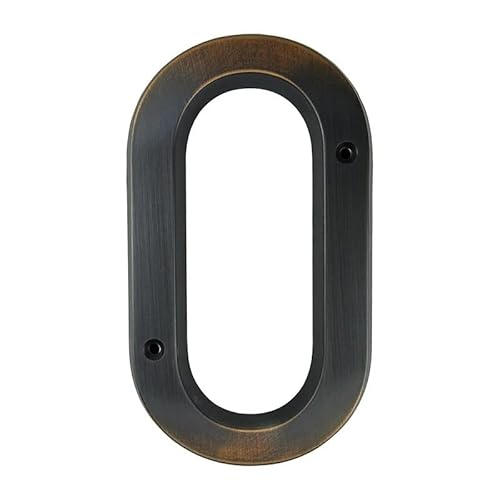 Tornummern, 1 Stück 152 mm Metall-Hausnummer, 6 Zoll, gealterte Bronze, Zinklegierung, Zahlen for den Außenbereich, Hausnummer, Türnummer #0-9(0) von YKMYXZ