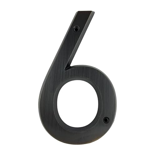 Tornummern, 1 Stück 152 mm Metall-Hausnummer, 6 Zoll, gealterte Bronze, Zinklegierung, Zahlen for den Außenbereich, Hausnummer, Türnummer #0-9(6) von YKMYXZ