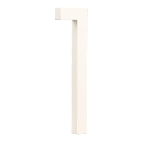 Tornummern, 1 Stück 152 mm schwimmende Hausnummer for den Außenbereich, 15,2 cm, weißes Metall, Adressschild, Wohnungstürschild Nr. 0–9(1) von YKMYXZ