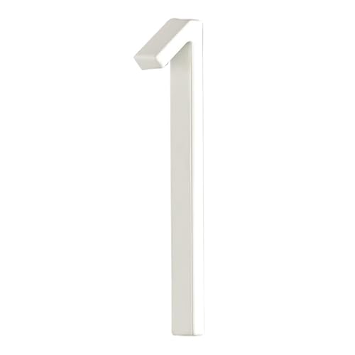 Tornummern, 125 mm schwimmende Hausnummer, 12,7 cm, weiße Zahl und Buchstabe, Metall-Adressschild for Außentüren, Nr. 0–9(1) von YKMYXZ