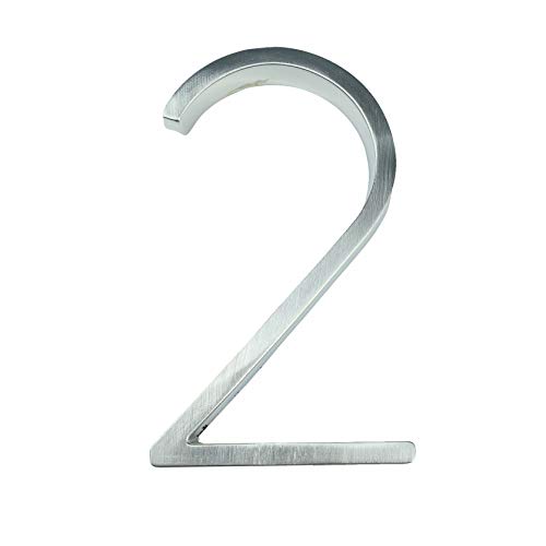 Tornummern, 125 mm schwimmende Hausnummer for den Außenbereich, for, 12,7 cm, Adressschild aus silberner Zinklegierung, Wohnungstürnummer Nr. 0–9(2) von YKMYXZ