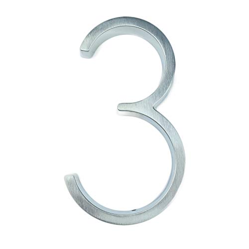 Tornummern, 125 mm schwimmende Hausnummer for den Außenbereich, for, 12,7 cm, Adressschild aus silberner Zinklegierung, Wohnungstürnummer Nr. 0–9(3) von YKMYXZ