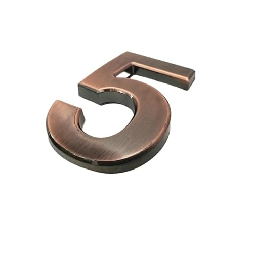 Tornummern, Hausnummernaufkleber, 10 cm, Türschild, ABS-Kunststoff, bronziert, Plakette, Adressziffern for Wohnung, Zimmerschild, Hotel, Zuhause(5) von YKMYXZ