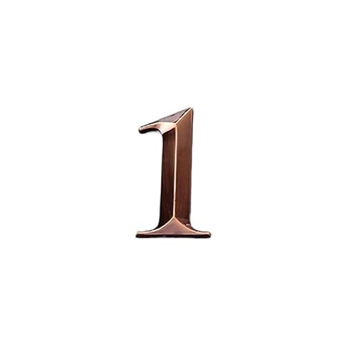 Tornummern, Selbstklebende 3D-Hausnummer-Außenschild-Ziffern-Apartment-Hotel-Bürotür-Adressschild-Straßennummernaufkleber(Bronze,1) von YKMYXZ