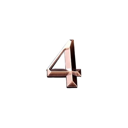 Tornummern, Selbstklebende 3D-Hausnummer-Außenschild-Ziffern-Apartment-Hotel-Bürotür-Adressschild-Straßennummernaufkleber(Bronze,4) von YKMYXZ