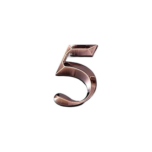 Tornummern, Selbstklebende 3D-Hausnummer-Außenschild-Ziffern-Apartment-Hotel-Bürotür-Adressschild-Straßennummernaufkleber(Bronze,5) von YKMYXZ