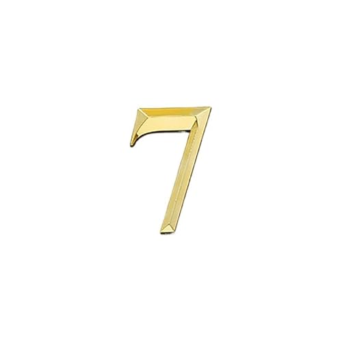 Tornummern, Selbstklebende 3D-Hausnummer-Außenschild-Ziffern-Apartment-Hotel-Bürotür-Adressschild-Straßennummernaufkleber(Gold,7) von YKMYXZ