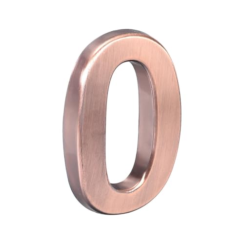 Tornummern, Selbstklebende Hausnummer, 3,94 Zoll, ABS-Kunststoff, Nummer 0/3, for Haus, Hotel, Briefkasten, Adressschild(Brass,0) von YKMYXZ