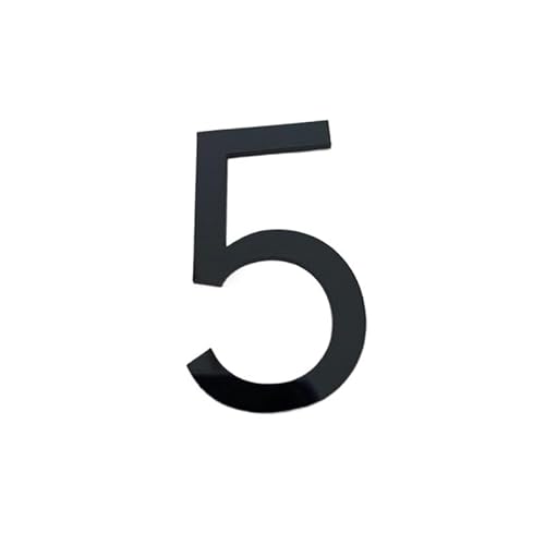 Tornummern, Selbstklebendes 3D-Türschild for den Außenbereich, Apartment, Hotelzimmer, Adresse, modernes Zuhause, Acryl, digitales kreatives Nummernschild(Black,5) von YKMYXZ
