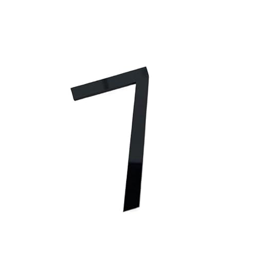 Tornummern, Selbstklebendes 3D-Türschild for den Außenbereich, Apartment, Hotelzimmer, Adresse, modernes Zuhause, Acryl, digitales kreatives Nummernschild(Black,7) von YKMYXZ