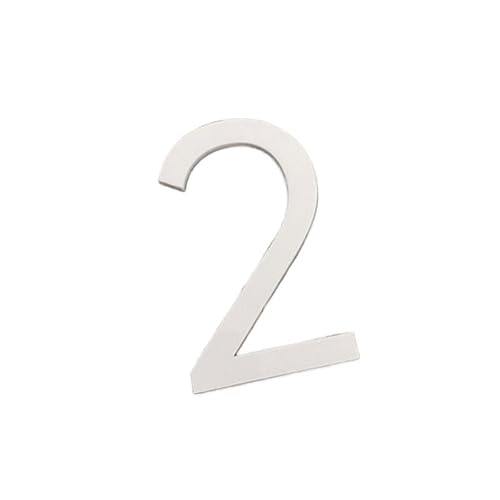 Tornummern, Selbstklebendes 3D-Türschild for den Außenbereich, Apartment, Hotelzimmer, Adresse, modernes Zuhause, Acryl, digitales kreatives Nummernschild(White,2) von YKMYXZ