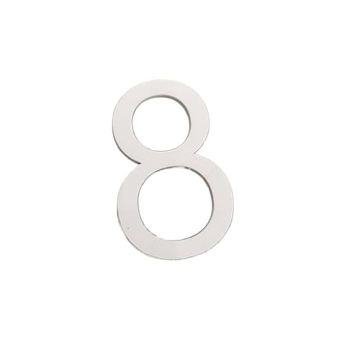 Tornummern, Selbstklebendes 3D-Türschild for den Außenbereich, Apartment, Hotelzimmer, Adresse, modernes Zuhause, Acryl, digitales kreatives Nummernschild(White,8) von YKMYXZ