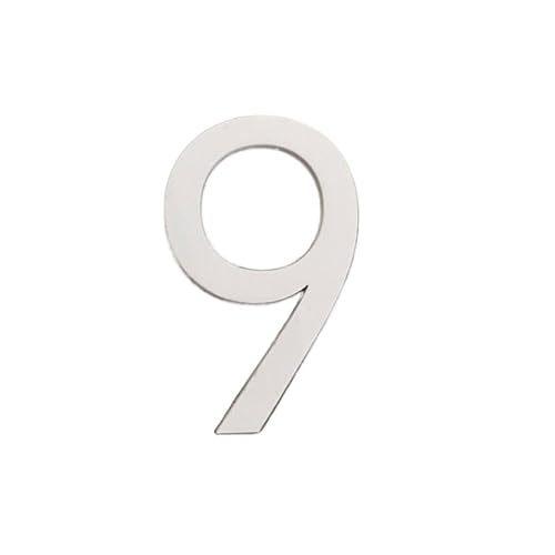 Tornummern, Selbstklebendes 3D-Türschild for den Außenbereich, Apartment, Hotelzimmer, Adresse, modernes Zuhause, Acryl, digitales kreatives Nummernschild(White,9) von YKMYXZ