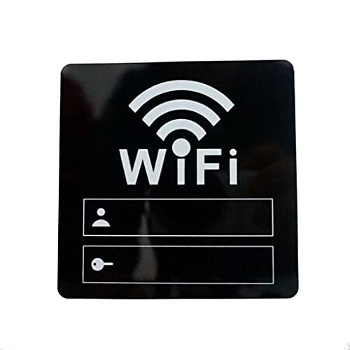 WIFI-Schild, 3D-Wandaufkleber aus Acrylspiegel, wiederbeschreibbares Handschriftkonto und Passwort, for die WIFI-Beschilderung in öffentlichen Geschäften(Black) von YKMYXZ