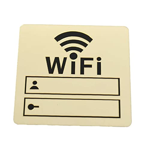 WIFI-Schild, 3D-Wandaufkleber aus Acrylspiegel, wiederbeschreibbares Handschriftkonto und Passwort, for die WIFI-Beschilderung in öffentlichen Geschäften(Gold) von YKMYXZ