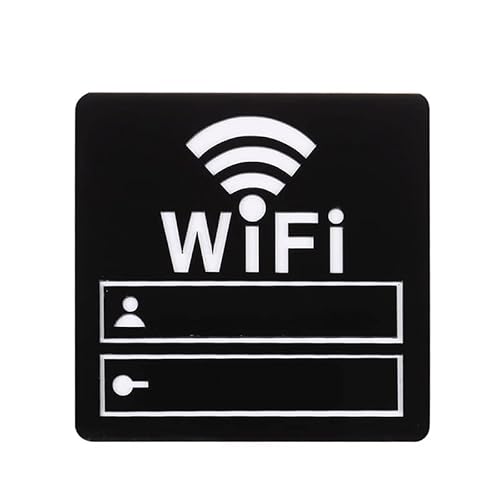 WIFI Zeichen 3D Acryl Spiegel Wand Aufkleber Wiederbeschreibbare Handschrift Konto Und Passwort(10cmx10cm Black) von YKMYXZ