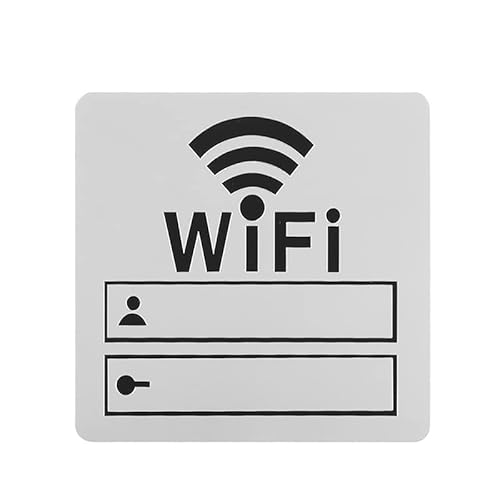 WIFI Zeichen 3D Acryl Spiegel Wand Aufkleber Wiederbeschreibbare Handschrift Konto Und Passwort(10cmx10cm Silver) von YKMYXZ