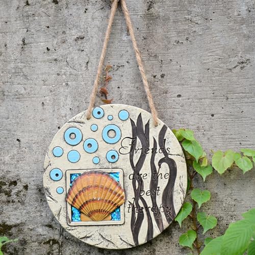 Wandkunst-Dekoration mit Muschelschalen und Seestern-Muster, mit Schnur, rutschfeste Pflastersteine ​​für Hinterhöfe, Wege und Landschaftsgestaltung(Shells) von YKMYXZ