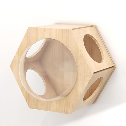 Wandmontierter Katzenkletterrahmen aus Massivholz for den Innenbereich, freie Kombination aus Lufthängebrücke und Sprungplattform(S10) von YKMYXZ