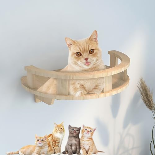 Wandmontierter Katzenkletterrahmen aus Massivholz for den Innenbereich, freie Kombination aus Lufthängebrücke und Sprungplattform(S5) von YKMYXZ