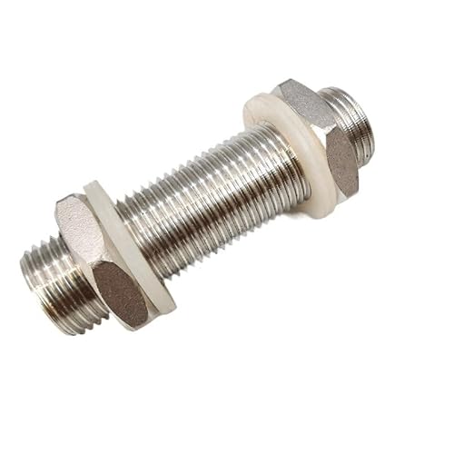 YKMYXZ， 1 stück 1/4 "3/8" 1/2 "3/4" 1 "BSP Männlich Vollgewinde 304 Edelstahl Wassertank nippel Rohr Fitting Anschluss Koppler Adapter(45724,Length 150mm) von YKMYXZ