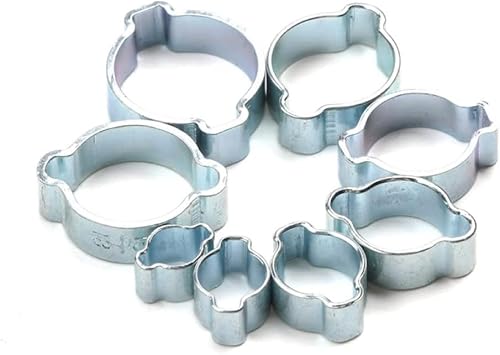 YKMYXZ, 10 Stück/Set Schlauchschelle Doppelohrklemme 5-20 mm Schneckenantrieb Kraftstoffwasserschlauch Rohrschellen Clips Schlauch Kraftstoffschellen Kit, 14,17 mm(79mm) von YKMYXZ