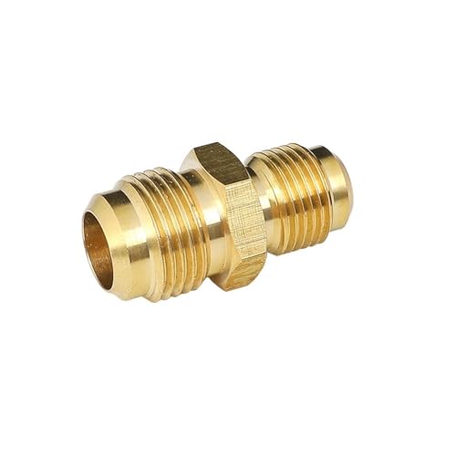 YKMYXZ， 1PC 45 Grad SAE-Standard Flare 1/4 "3/8" 1/2 "3/4" OD Rohr Gleich Reduzierstück Messing Rohr Fitting Anschluss Kupplung(9.52mm 3l8 Inch) von YKMYXZ