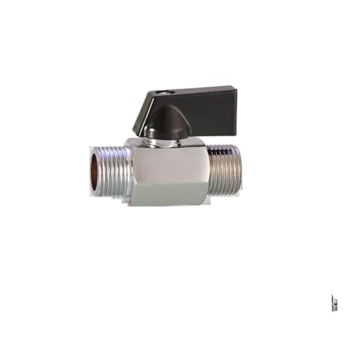 YKMYXZ， 1PC Messing-Kugelhahn 1/8" 1/4" 3/8" 1/2" BSP Gewinde Schwarz Mini Ventil Männlich zu Weiblich Luftkompressor Wasser Gas Öl Absperrventil(1l8 Male to Male) von YKMYXZ