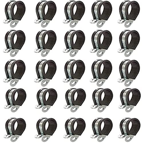 YKMYXZ, 30 Stück, Schlauchschellen aus Edelstahl 304 mit Gummipolster, Rohrschelle, U-Schellen, Metallkabelschellen-Set, P-Clips(40mm) von YKMYXZ