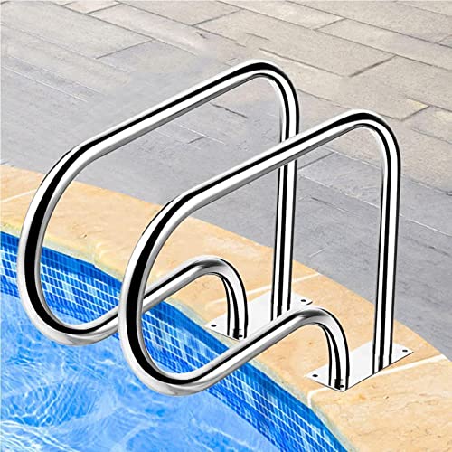 YKMYXZ, 30X22 Zoll Edelstahl-Schwimmbad-Handläufe, Pool-Reling, Pool-Handläufe mit Griff, 3-Bogen-Pool-Treppengeländer von YKMYXZ